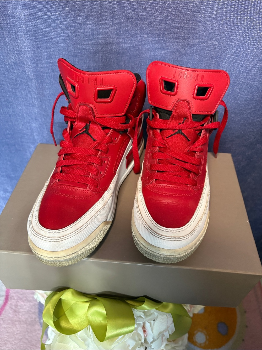 Jordan Red and White Men's High-Top Boots